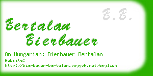 bertalan bierbauer business card